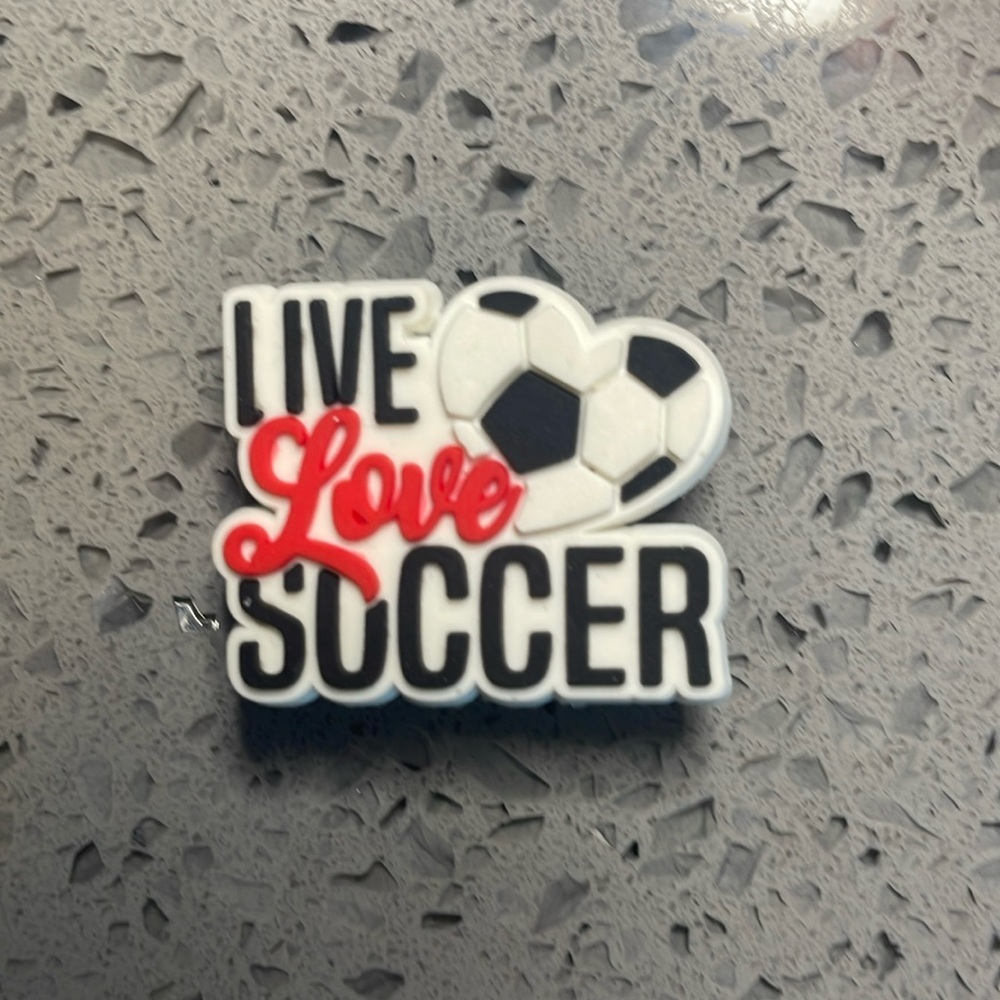 7/$10 LIVE LOVE SOCCER CROCS SHOE CHARM JIBBITZ